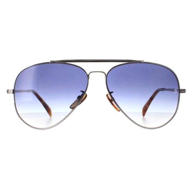 David Beckham Aviator Mens Palladium Silver Blue Gradient DB1004/S  Sunglasses are the perfect blend of fashion and function, offering a stylish design that also provides superior protection for your eyes. The adjustable nose pads and temple tips ensure a comfortable and secure fit, making these sunglasses perfect for any face shape. With a sleek and modern aviator look, these sunglasses are the perfect accessory for any occasion, whether you're going to a fancy event or just running errands on a sunny day.