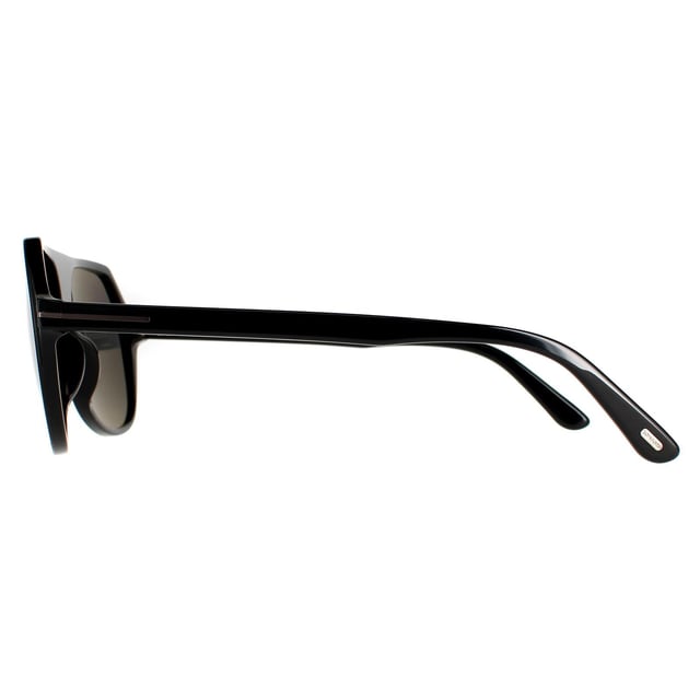 Tom Ford Aviator Mens Shiny Black Smoke FT0934-N Hayes Sunglasses are a contemporary aviator design featuring a flat top and made from lightweight acetate finished with the Tom Ford T logos on the temples.