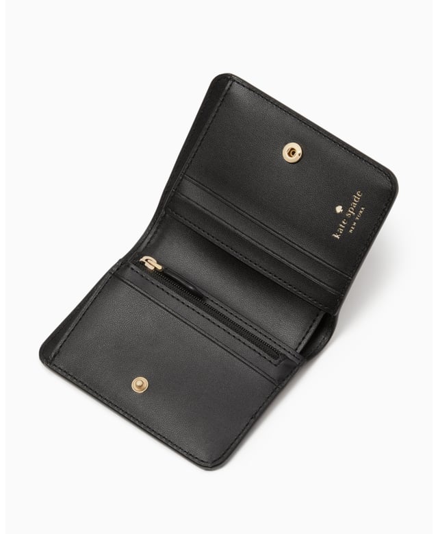 Madison Colorblock Saffiano Leather Small Bifold Wallet, Metal Pinmount Logo,  Width: 11.00 Cm,  Height: 11.30 Cm