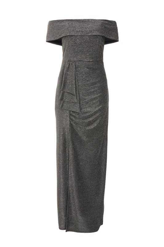 Quiz black glitter bardot sales dress