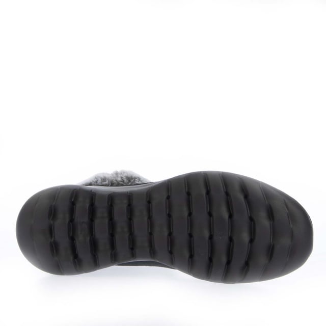 Womens Skechers On The Go Joy Boots in black.- Suede upper with faux fur trim.- Side zip closure.- Skechers® logo detail. - Lightweight 5GEN® Technology midsole cushioning.- Skechers Air-Cooled Goga Mat™ insole. - Chenille lining.- Flexible traction outsole.- Ref: 144003BKGY