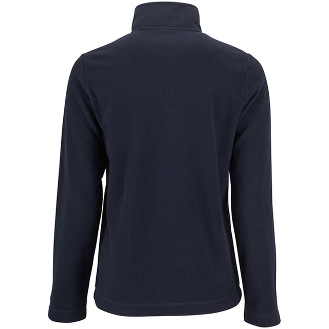 Fleecejacke für Damen. Ungefüttert. Geformte Passform. Durchgehender Reißverschluss. Zwei Fronttaschen mit Reißverschluss. Offene Manschetten und Saum. 100% Polyester.