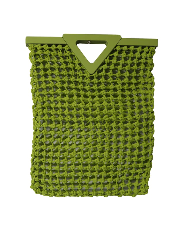 VINTAGE, RRP AS NEW
Bottega Veneta is no stranger to meticulous weaving techniques - this 'Point' tote is crafted from knotted macramé rubber in a soft, spacious silhouette. Designed in a vibrant 'Chartreuse' hue, it has a sturdy V-shaped frame that serves as a top handle.
Bottega Veneta Point Macramé Tote in Chartreuse Rubber
Sign of wear: No
Condition: Excellent, comes with zip pouch
Material: Rubber
Color: Chartreuse 
Size: One Size
SKU: 195213