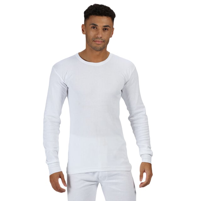 50% Polyester, 50% Cotton. Lightly brushed for maximum comfort. Long sleeved. Size - Chest to Fit S 37-38, M - 39-40, L - 41-42, XL - 43-44, XXL - 46-48. Fabric Polycotton Weight 220gsm