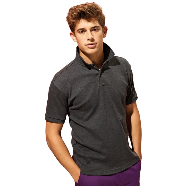 Classic fit polo. 2-button placket. Short sleeves. Side vents. Knitted collar and cuffs. S - 37in, M - 40in, L - 42in, XL - 44in, 2XL - 47in, 3XL - 49in. 60% Cotton, 40% Polyester. Machine washable.