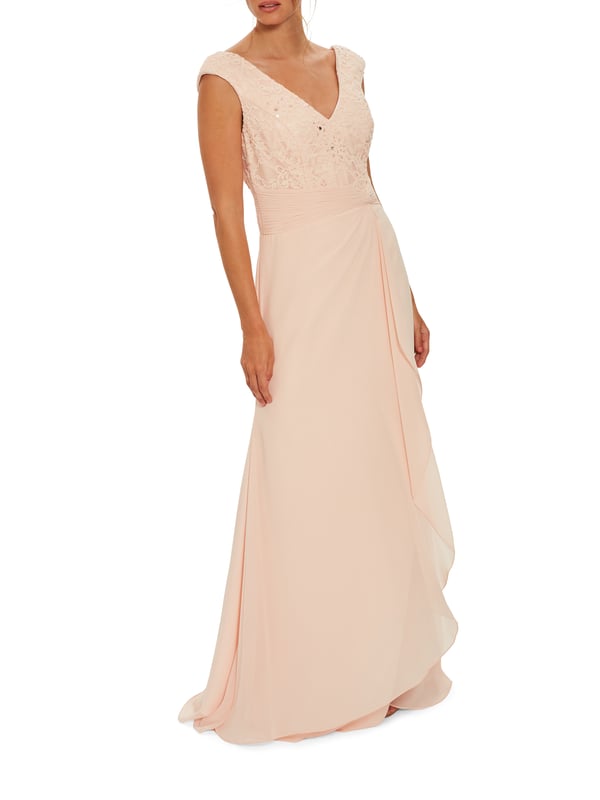 Betony Chiffon Dress With Lace Bodice