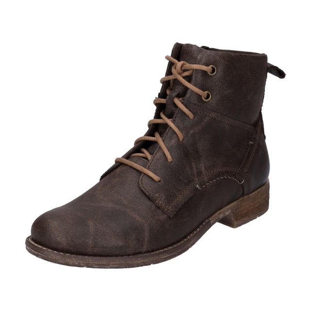 Unsere braune Stiefelette ist das perfekte Accessoire für Deine Freizeitgardarobe im Herbst und Winter. Das Modell Sienna 95 ermöglicht einen komfortablen Einstieg durch eine modische Schnürung. Die herausnehmbare Sohle kannst Du ohne Probleme wechseln und so Deine eigenen Einlegesohlen verwenden. Die Fertigungsart AGO verwendet JOSEF SEIBEL traditionell, um den Schuh leicht und gleichzeitig robust zu machen. Weite G ist für normale Füße ideal geeignet. Genieße Deine Freizeit mit unserem modischen Wegbereiter in Moro.