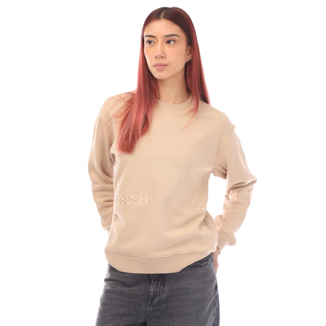 Ambush Crewneck Sweatshirt in beige.- Ribbed crew neck.- Ribbed trims.- Tonal logo embroidered on the front.- Regular fit.- 100% Cotton.- Ref: BWBA0060016161