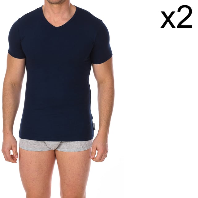 Bikkembergs short sleeve t-shirt.
 V-neck with ribbed finish.
 Fabric label personalized by the brand on the back of the neck.
 Comfortable and breathable fabric.
 Seams seen in tone.
 Composition: 95% Cotton, 5% Elastane
 Care:
Care:
 -Wash at max temperature. 40ºC.
 -Do not use bleach.
 -Supports dry cleaning.
 -Allows you to use a dryer.
 -Iron at max temperature. 130ºC.