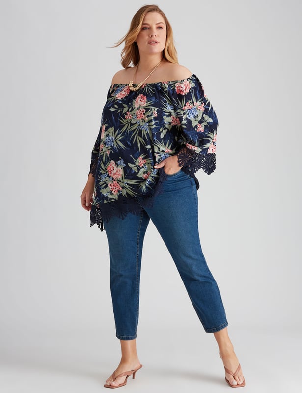 AUTOGRAPH Plus Size Womens Jeans Blue Slim Leg Denim