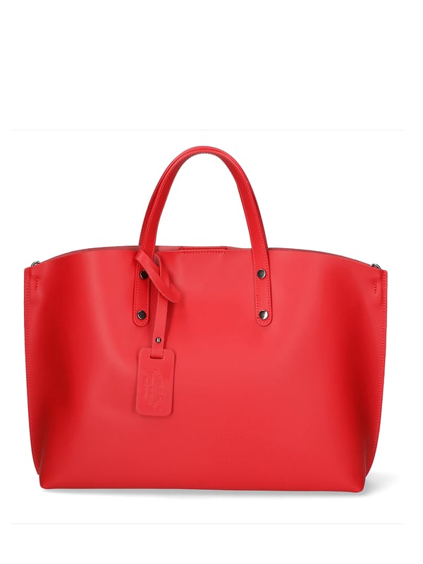 Bolso de mujeres con un solo compartimento sin forro en cuero Ruga genuino. Bolsa interna extraíble. Producto artesanal italiano. Hecho en Italia