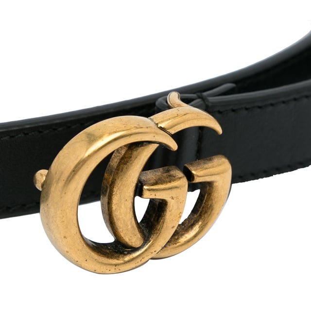 Vintage Gucci GG Marmont Leather Belt Black