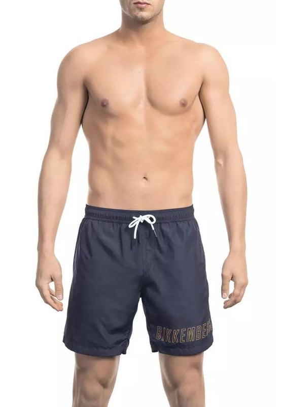 Swim Shorts With Front Print On The Bottom. Side Pockets. Elastic Waistb  With Drawstring.