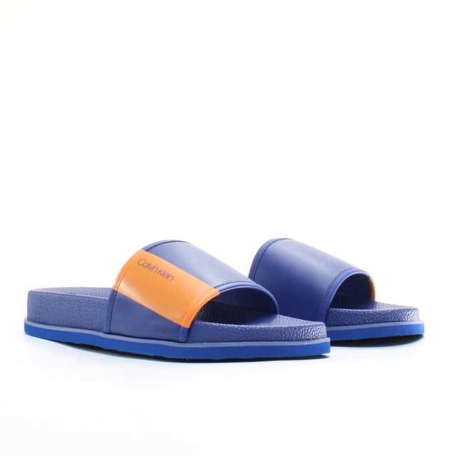 Calvin Klein Mackee Mens Blue Sliders