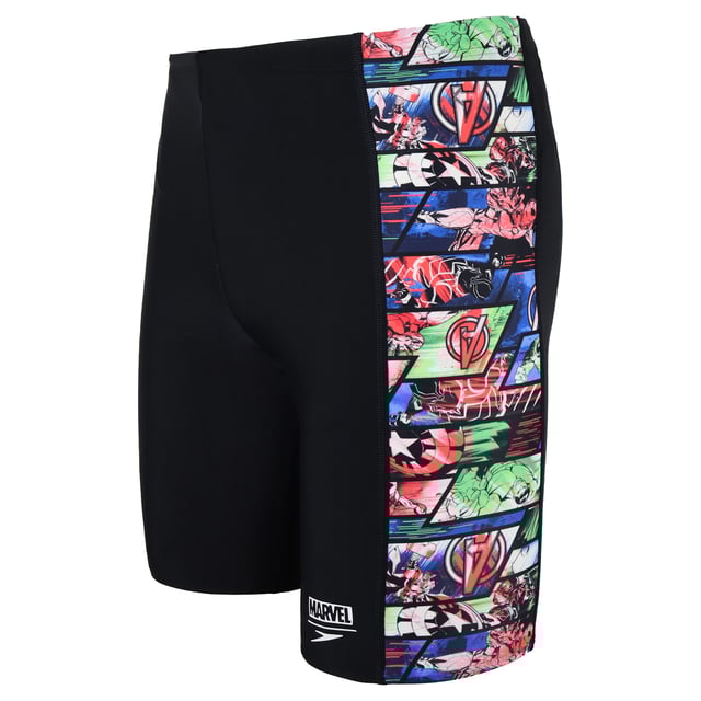 The Speedo Marvel Allover Panel Jammer swimsuit has a comfortable and secure fit. They include an internal cord and are designed with Endurance 10 fabric that is soft to the touch and retains shape. 
Features: 
- Secure fit: the internal drawstring allows you to adjust the trousers 
- Greater resistance to chlorine than standard bath fabrics 
- Form of retention: the fabric is stretched so you can enjoy your bath without feeling restricted 
- Sun protection - UPF 50+