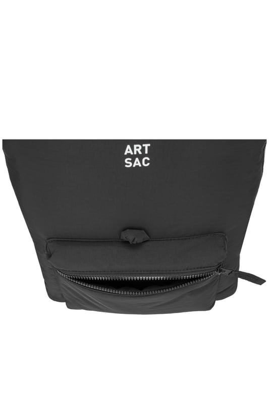 Our largest backpack. This lightweight backpack has plenty of internal space as well as an external front pocket and internal laptop sleeve (fits 15 inch laptop / Apple MacBook Pro 16 inch) for you to organise all your essentials. It's stylish design is discreet and adaptable enough to style with any outfit. The perfect bag for your every day commute or casual day-trip. Features: , Padded lightweight nylon, Water resistant, 15 inch padded laptop sleeve - Fits Apple MacBook Pro 16 inch, Zip top opening to main compartment, ARTSAC screen printed logo, Single front zip pocket with loops, Internal zip pocket for smaller valuables, 2 Internal mobile phone slip pockets - fits normal and plus size smart phones, 3 Internal pen slip pockets, Ergonomic contoured back panel, Adjustable padded backpack straps, Top grab handle, Large model Style Ref: 52015 BLACK