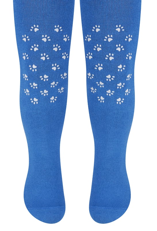 Steven Baby Cotton Tights with Anti Slip Grips Paws Royal Blue