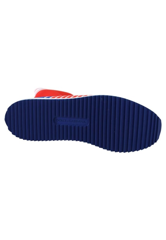 Dolce & Gabbana Men's Blue Red Sorrento Logo Sneakers Socks Shoes