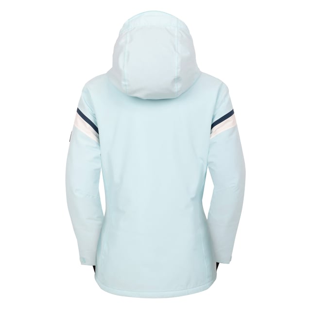 100% Polyester. Filling: Recycled. Fabric: Recycled. Lining: Recycled Polyester. Design: Contrast Detail, Logo. Fabric Technology: ARED 30/30, Breathable, Durable, PFC Free, PFOA Free, PFOS Free, Stretch, Water Repellent, Waterproof. Cuff: Adjustable. Articulated Sleeve, Gel Grip, High Warmth, Inner Sleeve Cuff, Integrated Snowskirt, Scrim Back Panel, Taped Seams. Neckline: Hooded. Sleeve-Type: Long-Sleeved. Hood Features: Adjustable, Foldable. Pockets: 1 Internal Pocket, Mesh Lined, 2 Lower Pockets, Zip, Ski Pass Pocket. Fastening: Full Zip. Hem: Adjustable. Contents: 1 Cloth Wipe. 8 UK: 32 in. 10 UK: 34 in. 12 UK: 36 in. 14 UK: 38 in. 20 UK: 45 in. 18 UK: 43 in. 16 UK: 40 in.
