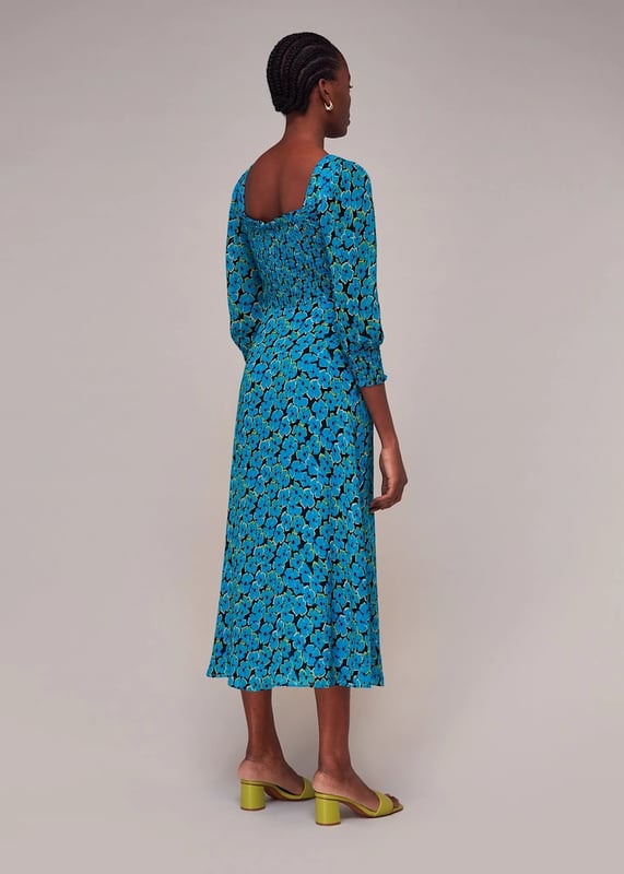 Bring charm and elegance to your wardrobe with the Farfalle Dress. Flaunt its vivid blue hues and delightful floral prints, designed with airy viscose. Perfect for any outing, its ¾ sleeves and comfortable shift silhouette invoke a demure yet playful narrative. Versatility meets allure in blue/multi.