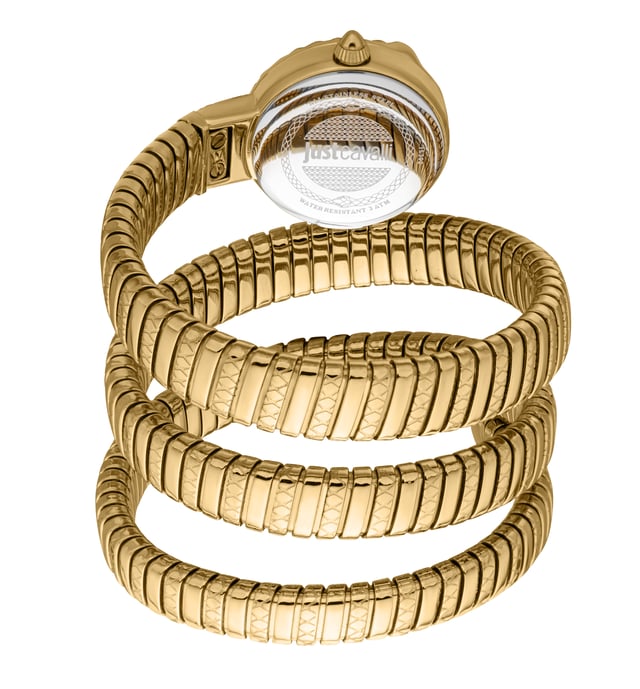 De Just Cavalli JC1L302M0025 uit de Signature Snake-collectie heeft een stijlvolle armband van roestvrij staal in goudkleur met een breedte van 10 mm. De kast heeft een breedte van 23 mm en is gemaakt van roestvrij staal met een gesloten achterdeksel. Het ontwerp is rond en is uitgerust met een mineraalglas voor duurzaamheid. Het horloge is waterdicht tot 30 meter (100 voet), waardoor het geschikt is voor dagelijks gebruik.
