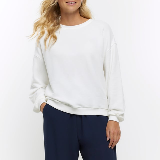 River island white sweatshirt online