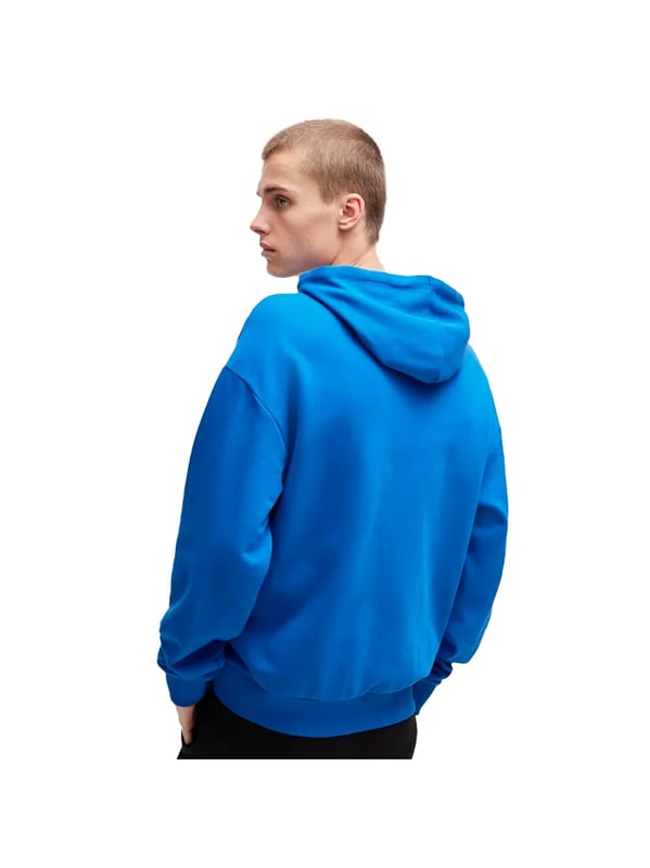 Mens HUGO Nalonso Cotton-Terry Hoodie with blue logo label in open blueStep up your style with this signature hoodie by HUGO Menswear. Crafted in French-terry cotton with a kangaroo pocket. - Blue logo label. - Regular fit.- Hooded- Long sleeves- Ribbed cuffs- 100% Cotton.  Machine washable- Ref: 50522374-493