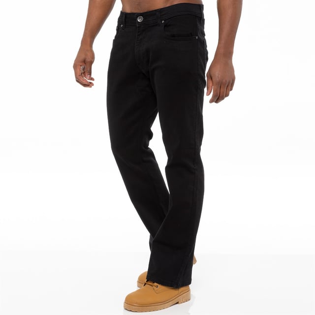 Enzo Mens Bootcut Stretch Denim Jeans