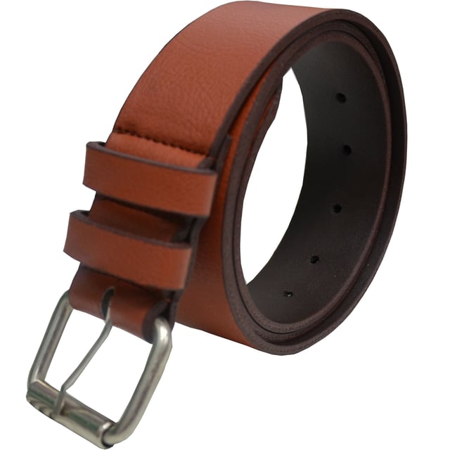 These Designer Kruze Belts Feature a Shiny Silver Brushed Buckle and Loop. High Quality Thick Chunky Belts for Jeans 1.5'' Wide. Size from M (32" - 36")  waist to 5XL (56" - 60") waist