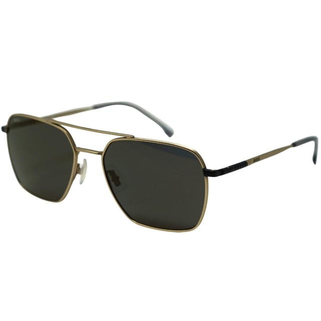 Hugo Boss 1414/S 00NZ JO Gold Sunglasses. The Hugo Boss Gold Sunglass is a stylish and high-quality accessory, with 100% protection against UVA and UVB sunlight and compliance with the British Standard EN 1836:2005. The lens width of 57mm, nose bridge width of 18mm, and arm length of 145mm make for a comfortable fit. The package includes a branded sunglasses case and cleaning cloth. The Hugo Boss 1414/S 00NZ JO Gold Sunglasses are a must-have for anyone looking for a blend of elegance and practicality.. Hugo Boss Gold Sunglass, Lens Width = 57mm, Nose Bridge Width = 18mm, Arm Length = 145mm. Branded Sunglasses Case and Cleaning Cloth Included. 100% Protection Against UVA and UVB Sunlight and Conform to British Standard EN 1836:2005. Hugo Boss 1414/S 00NZ JO Gold Sunglasses