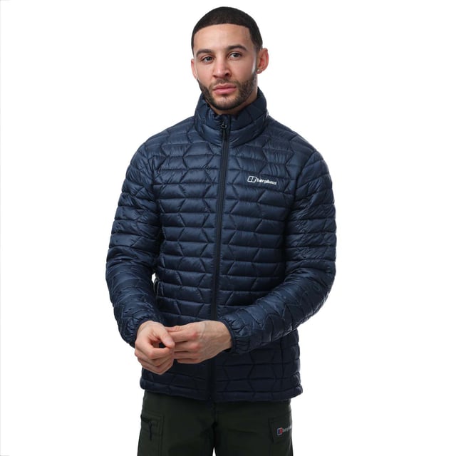 Mens Berghaus Cullin Insulated Jacket in navy.- Stand up collar.- Full zip fastening.- One internal security pocket.- Two concealed hand pockets - with zips.- Cuffs with next to skin binding.- Dropped rear hem.- Through-pocket hem adjustment.- External hang loop - to the back of the neck.- Features a PFC-free DWR finish.- With more than 90% bluesign® APPROVED fabric.- Outer: 100% Polyester. Lining: 100% Polyamide.- Ref: 4A001647HU6