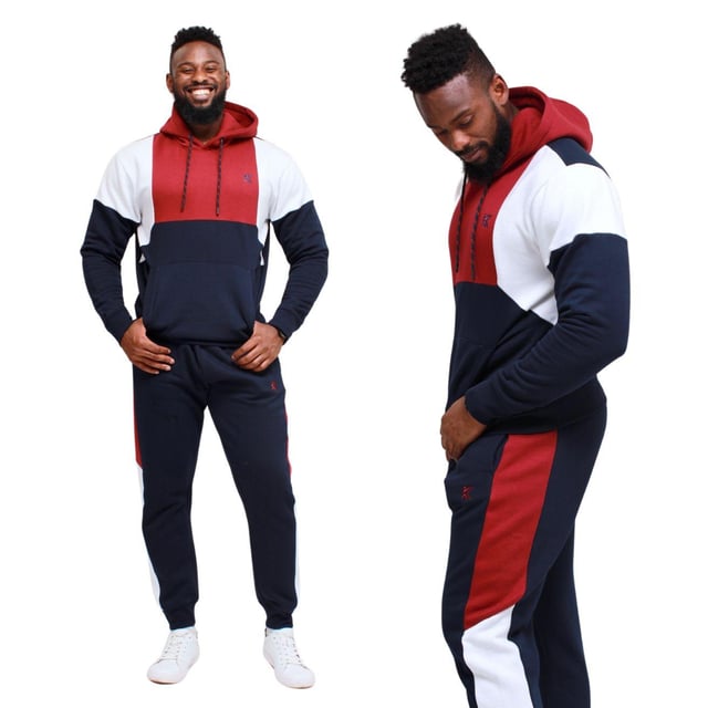 This is the Men’s 2-Button Suit Tracksuit. A perfect tracksuit that showcases modern designs, the attire is appropriate for the gym, exercise, sporting events, and even at leisure. The adjustable hoodie has a drawstring, which can be used to fit it to the head, as well as a zip in the front for easier wearing. The set is accompanied by joggers, which have a tapered look but allow for the easy movement of legs due to the elastic waist and cuffed ankles. This sturdy fabric is designed to breathe easily, providing comfort all day long, even when being active. This active wear suit is great because it is smart casual for the gym, for sports, for going outdoor, or simply staying indoors. Comes in different sizes to fit different body shapes.