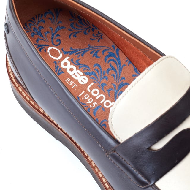 A contemporary take on classic style, the Sid Combo loafer from Base London features contrasting leather panelling for a striking addition to your outfit. Complete with Ortholite footbed and a wedge sole, Sid is your stylish compadre for the season.