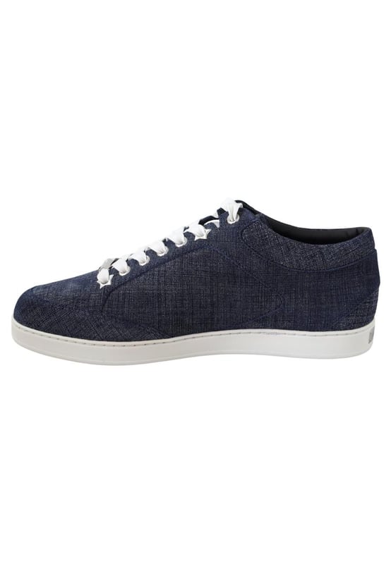 Gorgeous brand new with tags dustbag and shoe box
  100% Authentic Jimmy Choo Sneakers
  Model: ‘Miami odps’ Denim Printed Suede Sneakers
  Closure Style: Slip-on
  Color: Blue
  Material: Denim