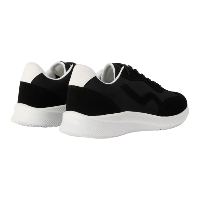 Regatta Heren Marine Retro Sportschoenen (Zwart) Bovenstuk: Nylon, Synthetisch. Binnenzool: TECFOAM. Buitenzool: EVA-schuim. Ademend, Schuimkraag, Vochtafvoerend, Gewatteerde kraag, Gewatteerde tong, Ventilerend. Vlakke. Snijden: Laag gesneden. Ontwerp: Contrasterende kleur, tekst. Teenstijl: Rond. Zoolkenmerken: Gevoerd, Schokdempend. Sluiting: Vetersluiting.