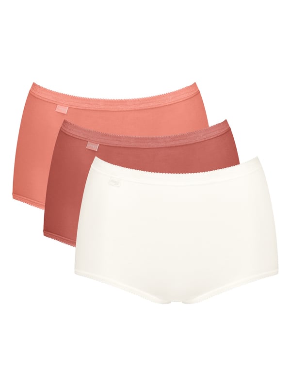 Dieser Damen-Maxi-Slip kombiniert angenehmen Komfort mit femininen Details. Gefertigt aus weichem Baumwollstretch, passt er sich perfekt an und bietet den ganzen Tag über ein angenehmes Tragegefühl. Der hohe Taillenbund und der elastische Bund sorgen für eine bequeme und sichere Passform. Ein gewebtes Label am Bund und der dezente spitzenbesetzte Saum verleihen dem Slip eine elegante Note. Im praktischen Dreierpack erhältlich, umfasst er verschiedene Farben, die Abwechslung in Ihre Unterwäschekollektion bringen. Ideal für Frauen, die auf Stil und Funktionalität gleichermaßen Wert legen. Perfekt für den Alltag und dabei stets bequem und stilvoll.