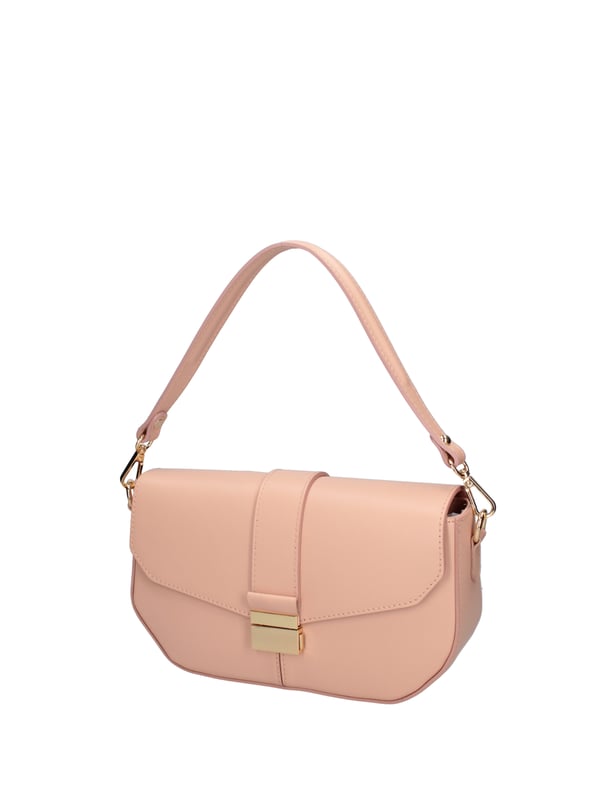 Bolso de hombro para mujeres. El cierre es entrelazado. Los bolsillos internos son una cremallera. Los bolsillos externos están ausentes. La correa del hombro es ajustable y extraíble en cuero. El mango está en cuero. Los compartimentos internos son uno. El material externo es el verdadero cuero arrugado. Está alineado internamente en 70% de tela de algodón - 30% de seda. Medidas: 27x15x7 cm. Hecho en Italia