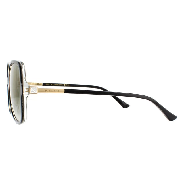 Jimmy Choo Sunglasses JUDY/S 807 FQ Black Transparent Grey Gradient Gold Mirror are an oversized and elegant butterfly style with super slim temples embellished with the Jimmy Choo logo ..