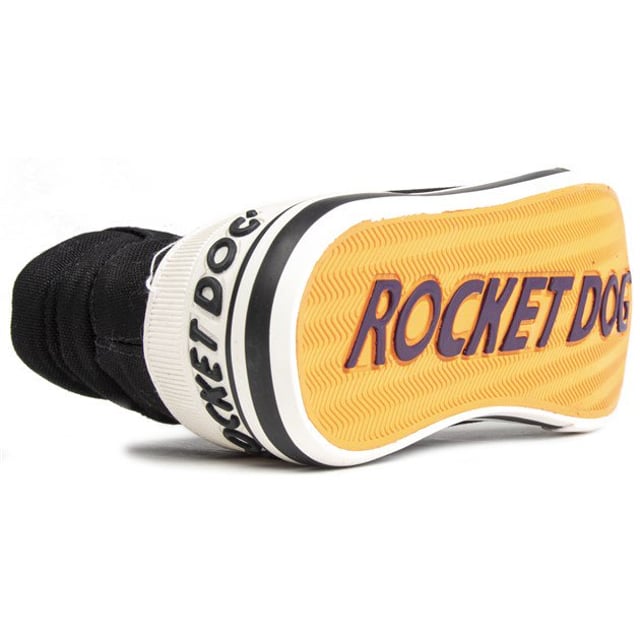 Dale vida a tu guardarropa con estas atrevidas zapatillas altas de Rocket Dog. Confeccionado con una suave tela de lona negra. este par cuenta con una plantilla de espuma acolchada. puntera de goma icónica. Jaula de talón de goma de marca y marca. Cremallera decorativa para un look moderno.