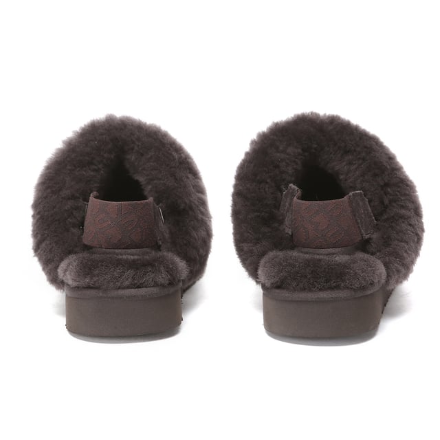 EVER AU Women Pelican Removable Strap Slingback Slippers Chocolate