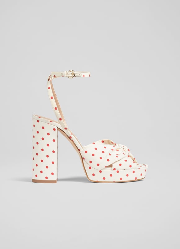 LK Bennett Amanda Formal Sandals Ivory Red