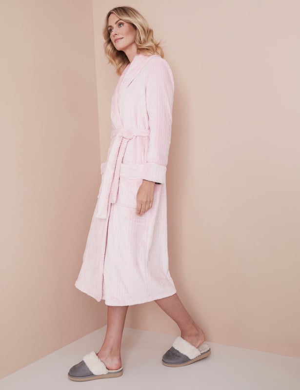 Womens Noni B Piping Detail Tie Waist Robe