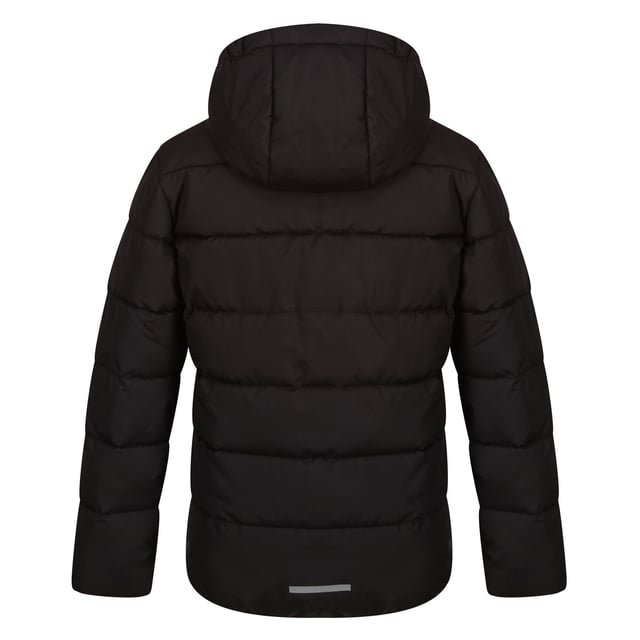 Material: 100% Polyester. Design: Reflective Detail. Fabric Technology: Thermo-Insulated, Warmloft. Contrast Zip, Fabric Zip Pull. Neckline: Hooded. Sleeve-Type: Long-Sleeved. Hood Features: Elasticated, Grown On Hood. Pockets: 2 Side Pockets, Zip. Fastening: Full Zip.