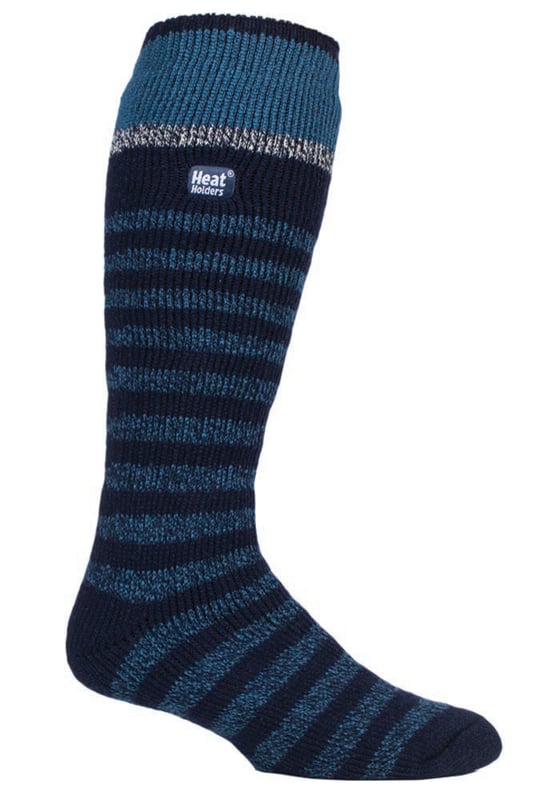Feet need to be warm on the coldest of days, so pull on a pair of Heat Holders Ski Socks, the ultimate thermal sock. The extra long, thickly padded sock is ideal for skiers and all winter activities, cushioning the lower leg and foot while keeping them blissfully warm. Thick, chunky with a massive tog rating of 2.34, they are over 7X warmer than the basic cotton sock (0.33 tog)! This is as they have been made from a specially developed thermal yarn, which works to provide high performance insulation against the cold - along with superior moisture breathing abilities. As well as this, the Heat Holders Loops produces a unique pile of cushioning which holds in even more warm air, and keep your feet fully comfortable and supported throughout the long day. These extreme socks have a expert brushing process, causing the inside to be not only sensationally soft, but also helps to maximise the amount of warm air held inside close to the skin making your feet warmer, for longer!.