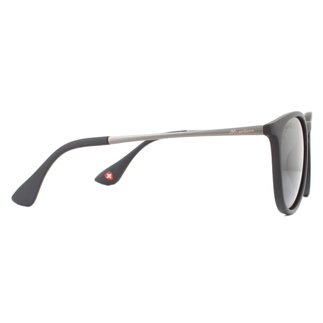 Montana Sunglasses MP24 Black Black Smoke Polarized are a lightweight, oval style frame which are designed with all day comfort in mind. The durable plastic and metal frame have a contemporary appearance, yet classic shape which means they will look great across a wide range of face shapes and sizes. These Montana designer sunglasses have aspheric, polarized lens technology, exceptional for a frame of this price.