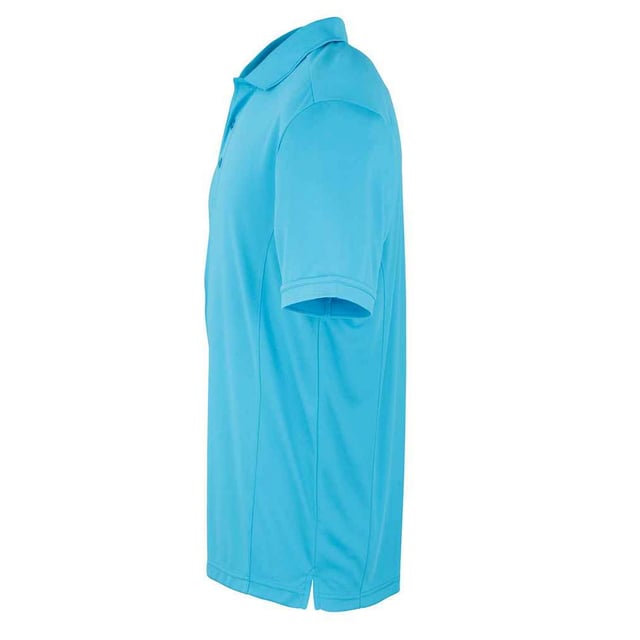 100% Polyester. Fabric: Micro Pique. Design: Plain. Neckline: Knitted, Ribbed Collar, Turn Down Collar. Cuff: Ribbed. Sleeve-Type: Short-Sleeved. Hem: Twin Needle Stitch. Fabric Technology: Coolchecker, Dye-Retention, Moisture Wicking, Quick Dry. 3 Button Placket, Easy-Care, Long Length, Panel Detail, Self-Coloured Buttons, Side Vents. 155gsm. Sustainability: REACH, Sedex, WRAP Certified.