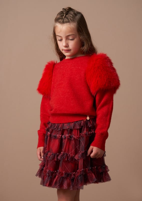 Imagine the cosiest   knit sweater. now add a dash of luxury by adorning the shoulders with soft statement fur. It combines warmth and style effortlessly. making it perfect for casual jaunts and special occasions. They will make a style statement fur-real!.