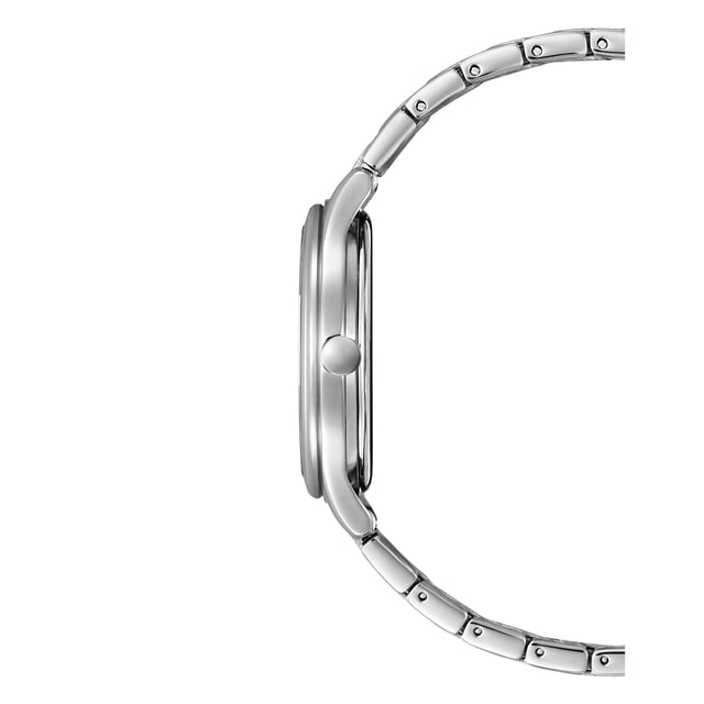 This Citizen  Analogue Watch for Women is the perfect timepiece to wear or to gift. It's Silver 32 mm Round case combined with the comfortable Silver Stainless steel watch band will ensure you enjoy this stunning timepiece without any compromise. Operated by a high quality Eco-Drive movement and water resistant to 5 bars, your watch will keep ticking. This Elegant watch has an Eco-drive technology (Recharged by any light source; never needs a battery) - The watch has a function: Solar Powered High quality 19 cm length and 13 mm width Silver Stainless steel strap with a Fold over with push button clasp Case diameter: 32 mm,case thickness: 7 mm, case colour: Silver and dial colour: White