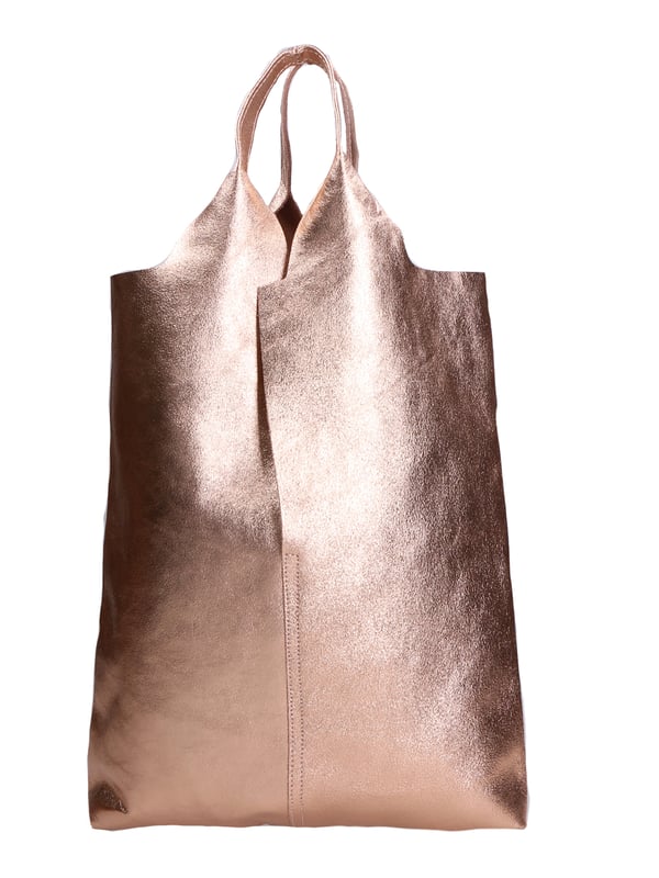Bolso saco de cuero suave con bolsa interior de cuero laminado real. Producto artesanal italiano. Hecho en Italia