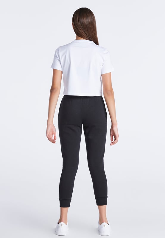 inchGirls White Essentials Cropped TShirtBlack 3D embroidered logoSet in sleevesCropped lengthSoft touch fabricMachine wash100% Cotton inch